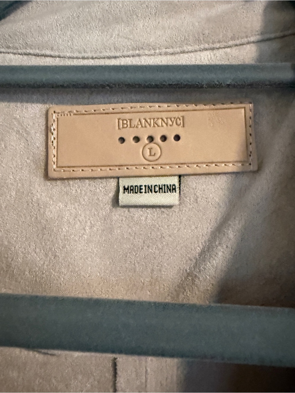 Blank NYC Light Taupe Faux-Suede Drawstring Drape Jacket NWT size L - Picture 5 of 8